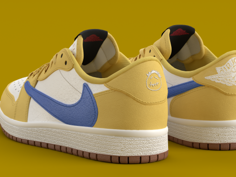 Travis Scott x Air Jordan Canary Yellow 3D Model