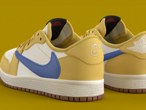 Travis Scott x Air Jordan Canary Yellow 3D Model
