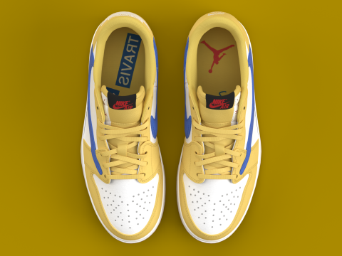 Travis Scott x Air Jordan Canary Yellow 3D Model