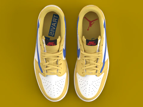 Travis Scott x Air Jordan Canary Yellow 3D Model