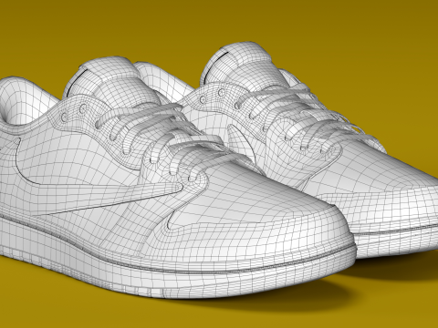 Travis Scott x Air Jordan Canary Yellow 3D Model