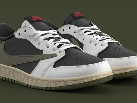 Travis Scott x Air Jordan Olive 3D Model