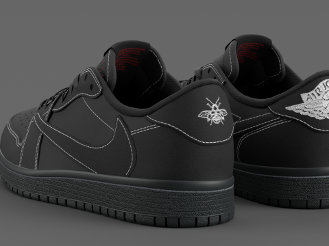 Travis Scott x Air Jordan Black Phantom 3D 모델