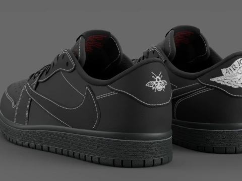 Travis Scott x Air Jordan Black Phantom 3D Model