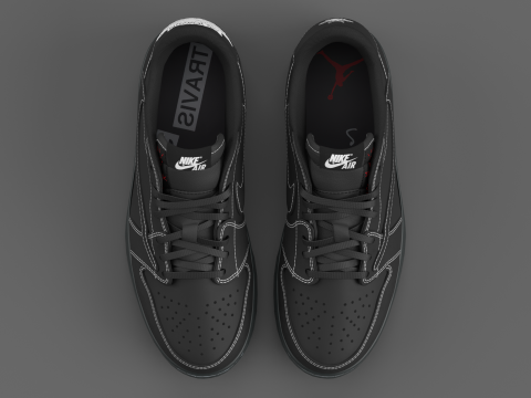 Travis Scott x Air Jordan Black Phantom 3D 모델