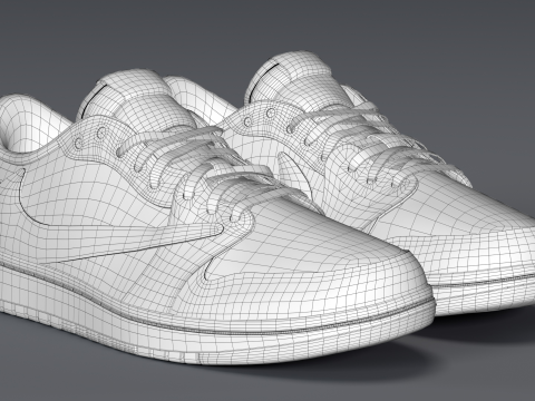 Travis Scott x Air Jordan Black Phantom 3D 모델