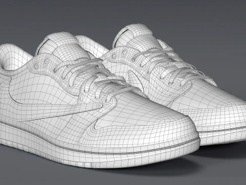 Travis Scott x Air Jordan Black Phantom 3D Model