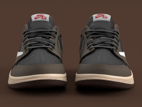 Travis Scott x Air Jordan Dark Mocha Modelo 3D