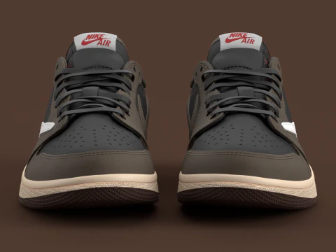 Travis Scott x Air Jordan Dark Mocha 3D Model