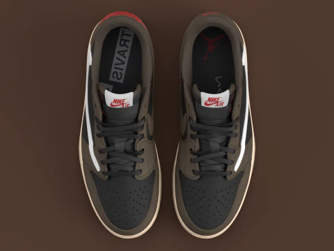 Travis Scott x Air Jordan Dark Mocha 3D Model