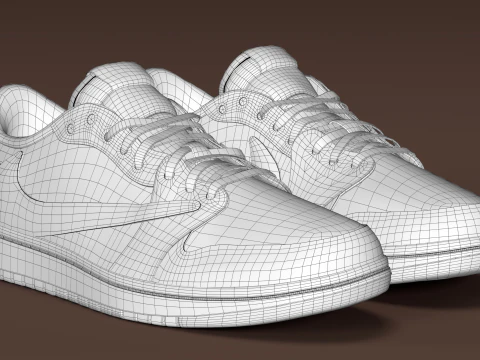 Travis Scott x Air Jordan Dark Mocha 3D Model