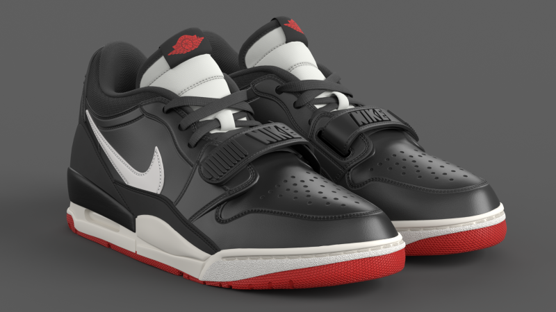 Air Legacy 312 Low Black University Red Modelo 3D .c4d .max .obj .3ds .fbx .stl .blend 