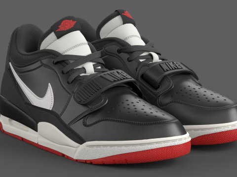 Air Legacy 312 Low Black University Red 3D Model