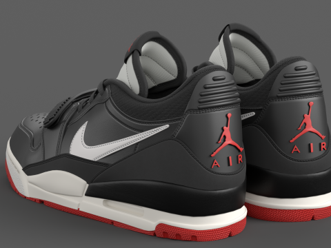 Air Legacy 312 Low Black University Red Modelo 3D