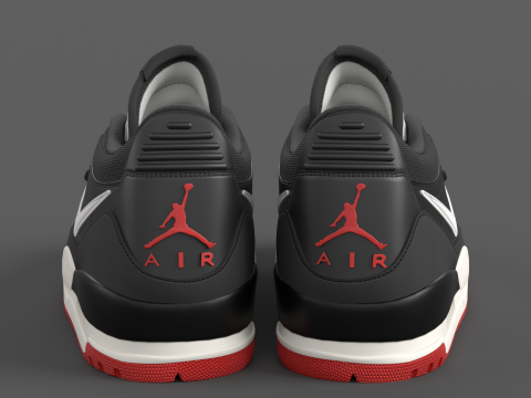 Air Legacy 312 Low Black University Red Modelo 3D