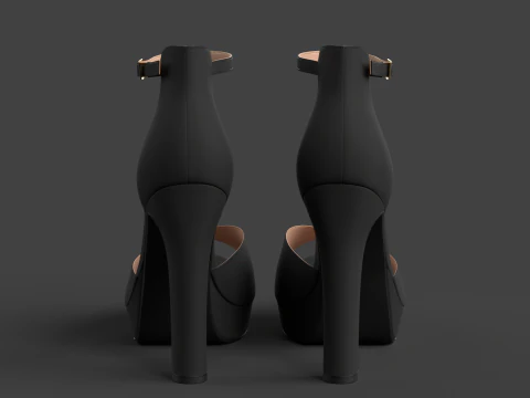 Unbranded Sandal 02 Women Platform Sandal Black 3D Model