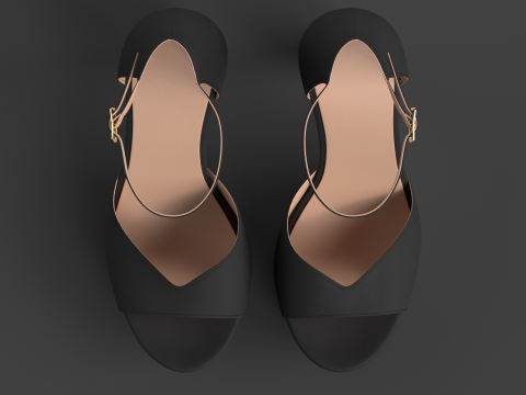 Unbranded Sandal 02 Women Platform Sandal Black 3D Модель