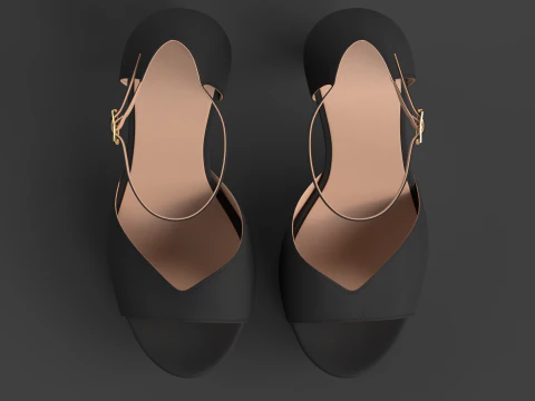 Unbranded Sandal 02 Women Platform Sandal Black 3D Model
