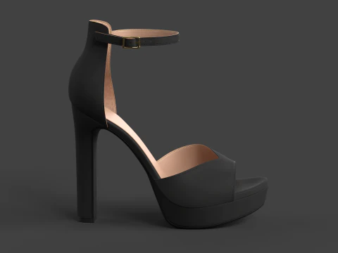 Unbranded Sandal 02 Women Platform Sandal Black 3D Model