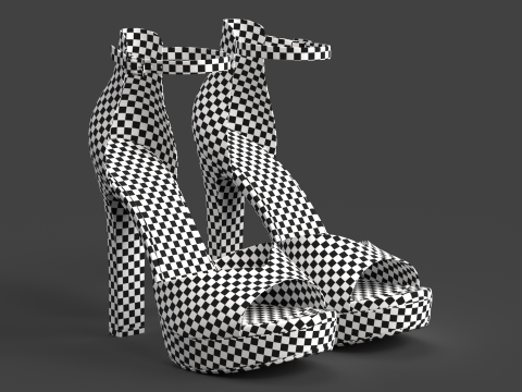 Unbranded Sandal 02 Women Platform Sandal Black 3D Модель