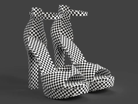 Unbranded Sandal 02 Women Platform Sandal Black 3D Model