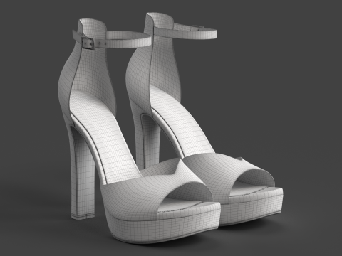 Unbranded Sandal 02 Women Platform Sandal Black 3D Модель