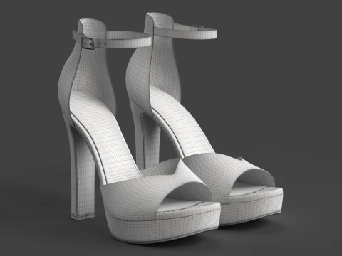 Unbranded Sandal 02 Women Platform Sandal Black 3D Model