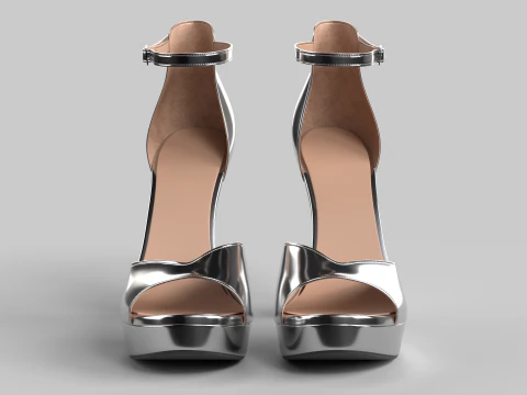 Unbranded Sandal 03 Women Platform Sandal grey 3D Model
