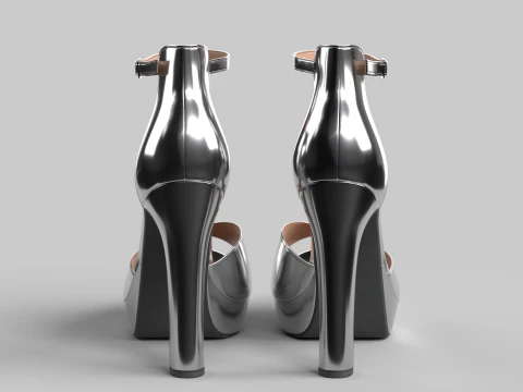 Unbranded Sandal 03 Women Platform Sandal grey 3D Model