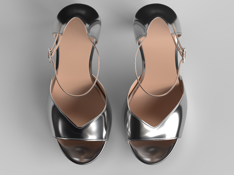 Unbranded Sandal 03 Women Platform Sandal grey Model 3D