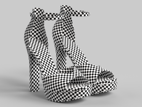 Unbranded Sandal 03 Women Platform Sandal grey Model 3D