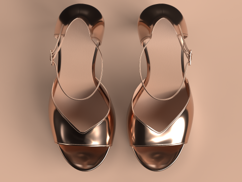 Unbranded Sandal 04 Women Platform Sandal Rose Gold 3Dモデル