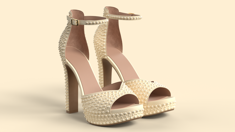 Unbranded Sandal 05 Women Platform Sandal Pearls Modelo 3D .c4d .max .obj .3ds .fbx .stl .blend 