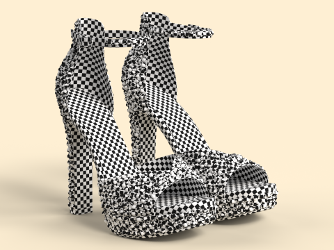 Unbranded Sandal 05 Women Platform Sandal Pearls Modelo 3D