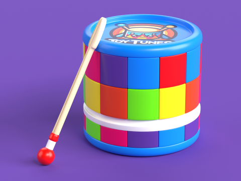 Toy 3 Drum Music Toy for kids 3Dモデル