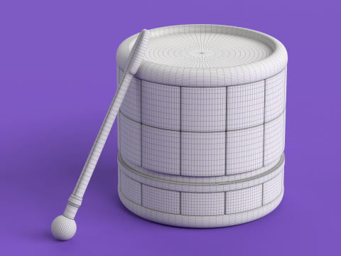 Toy 3 Drum Music Toy for kids 3D Model
