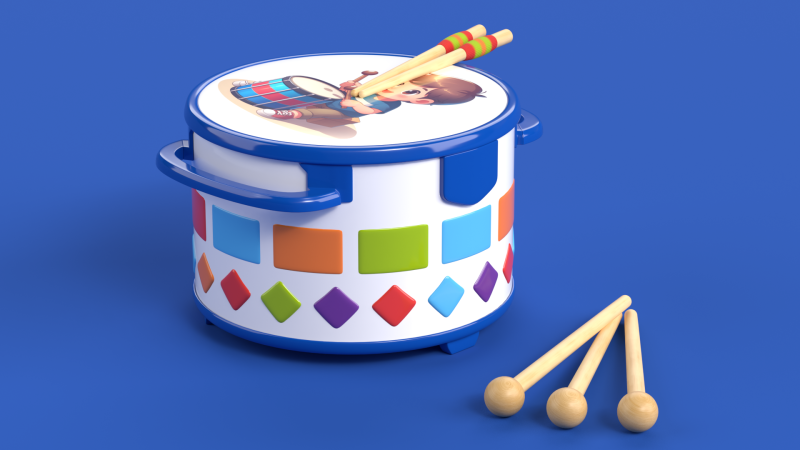 Toy 4 Drum Music Toy for kids Modelo 3D .c4d .max .obj .3ds .fbx .stl .blend 