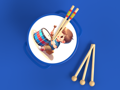 Toy 4 Drum Music Toy for kids Modelo 3D