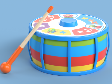 Toy 5 Drum Music Toy for kids Modelo 3D