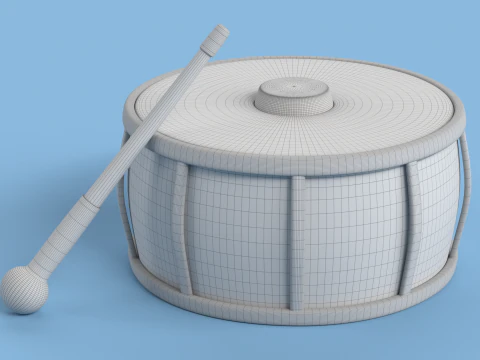 Toy 5 Drum Music Toy for kids 3D Model