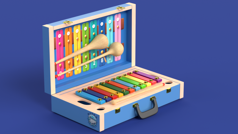 Toy 6 Xylophone Music Toy for kids 3D Model .c4d .max .obj .3ds .fbx .stl .blend 