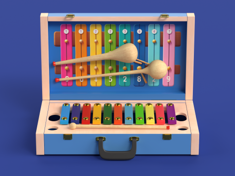 Toy 6 Xylophone Music Toy for kids 3D Model
