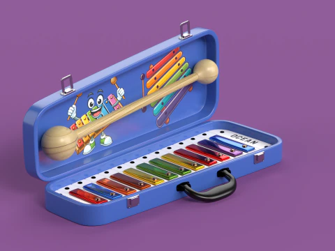 Brinquedo musical de xilofone Toy 7 para crian&ccedil;as Modelo 3D