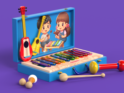 Toy 9 Xylophone Music Toy for kids 3D Model