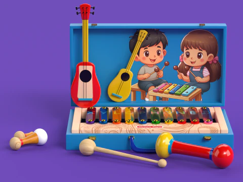 Toy 9 Xylophone Music Toy for kids 3D Model