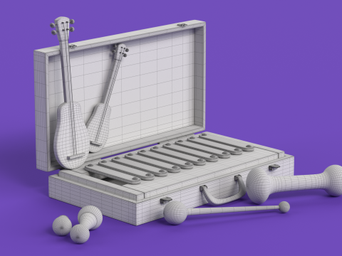 Toy 9 Xylophone Music Toy for kids 3D Model