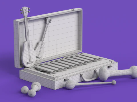 Toy 9 Xylophone Music Toy for kids 3D Model