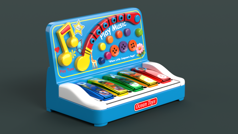 Toy 10 Piano Music Toy for kids Model 3D .c4d .max .obj .3ds .fbx .stl .blend 