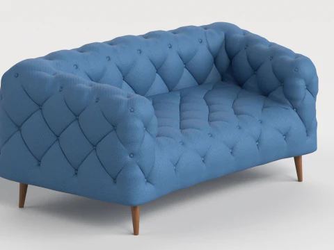 Sofa 3 Multicolor Chesterfield Sofa 3D Model