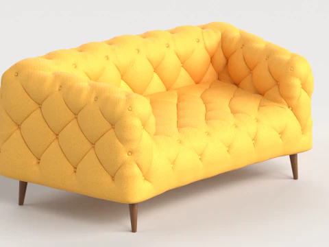 Sofa 3 Multicolor Chesterfield Sofa 3D Model